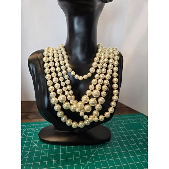 J.crew 5 strand faux pearls necklace like new - Picture 4 of 8